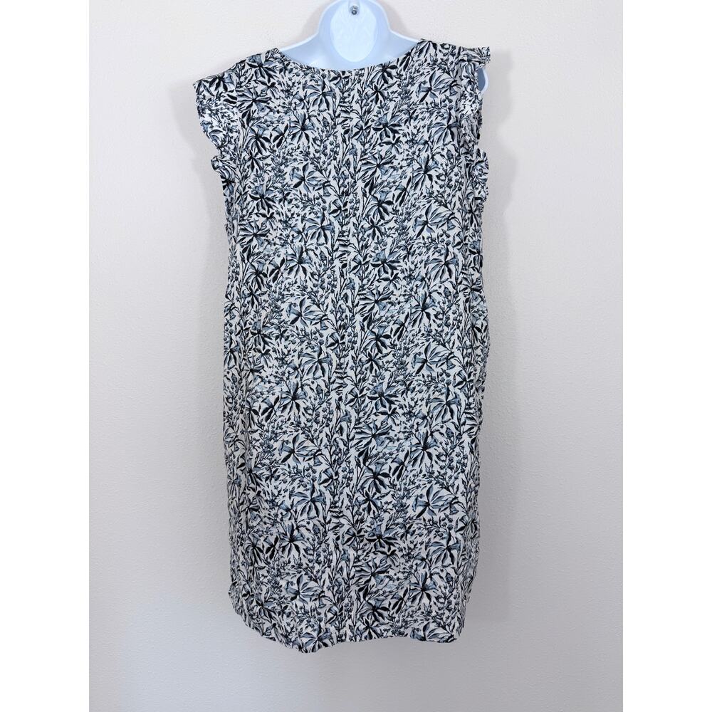 Lucky Brand 100% Linen Floral Ruffle Sleeve Shift Dress L - Picture 5 of 7